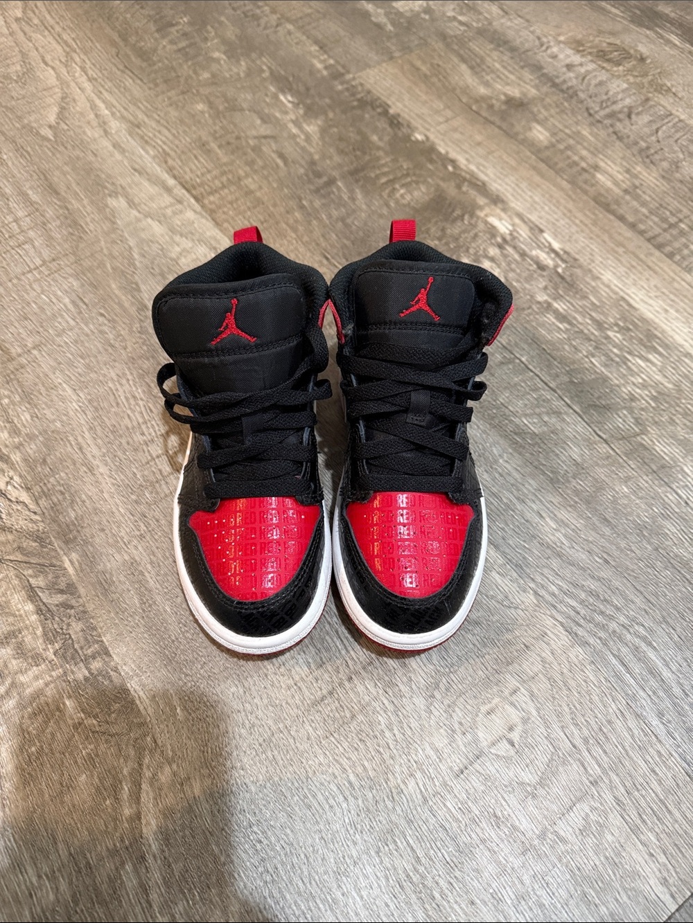 Nike Kids Black and Red Air Jordan Style Sneakers
